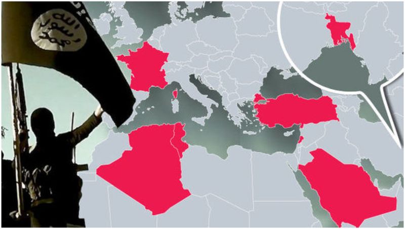 Harta în care ISIS ar avea "lupi singuratici" sau celule de luptă