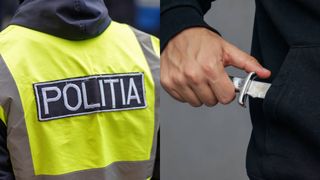 politie om cu cutit