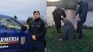 Femeie salvată jandarmi