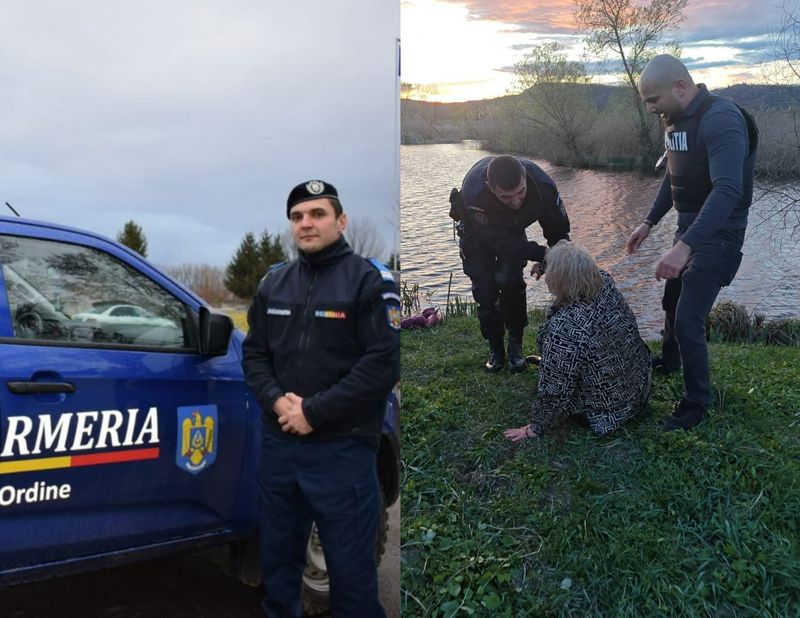 Femeie salvată jandarmi
