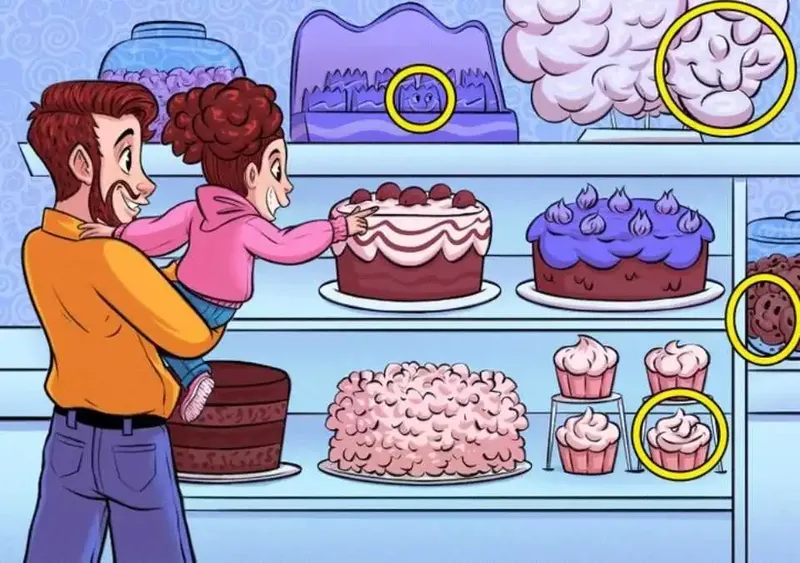 Iluzie optică virală: poți să găsești 4 chipuri printre torturi de mai jos?