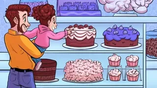 Iluzie optică greu de rezolvat. În câte secunde găsești cele 4 chipuri din cofetărie?