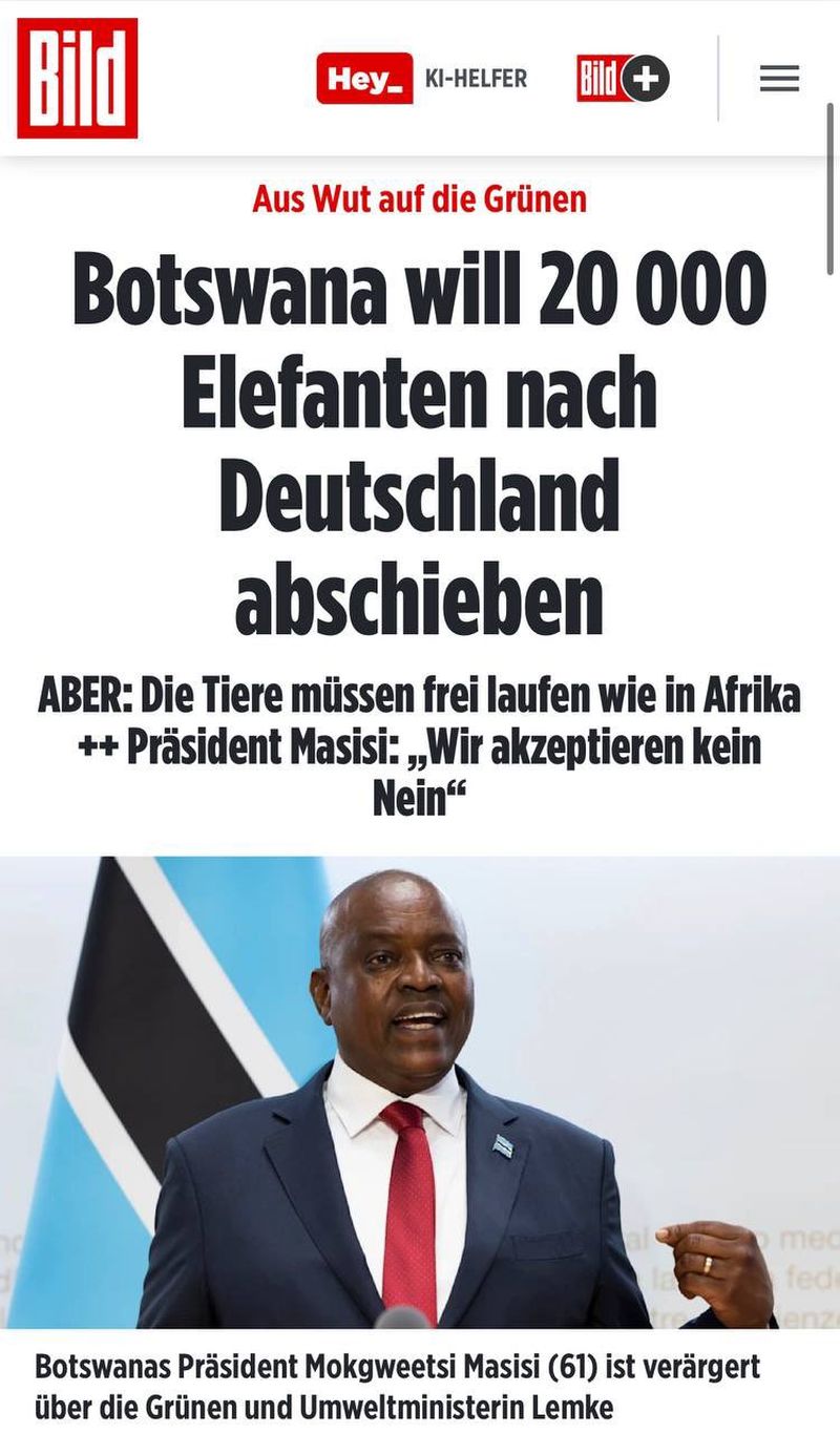 Președintele Botswanei, Mokgweetsi Masisi, interviu în revista Bild