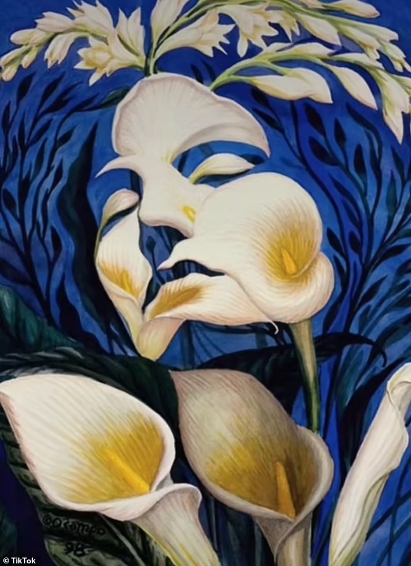 Ce vezi prima dată în iluzia optică de mai jos?