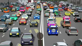 Unde se ascunde mașina galbenă în peisajul automobilistic de mai jos?