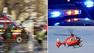 Accident cumplit în Galați. Doi bărbaţi au suferit răni grave, după ce camionul plin cu piatră cu care se deplasau s-a răsturnat