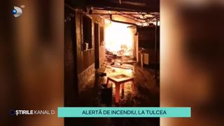 VIDEO - Alertă de incendiu, la Tulcea! O gospodărie s-a făcut scrum