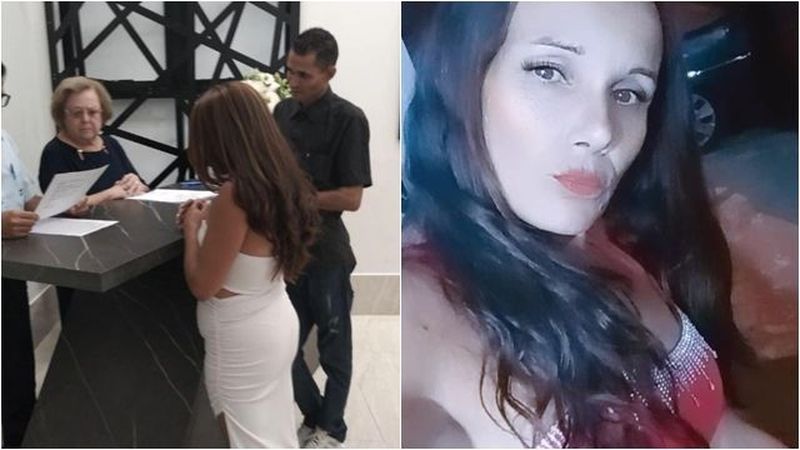 Mireasa a postat pe rețelele de socializare o fotografie cu ea în rochie albă de mireasă.