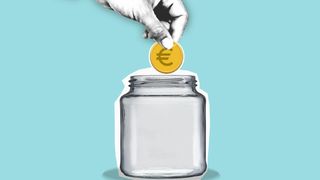 borcan cu moneda euro