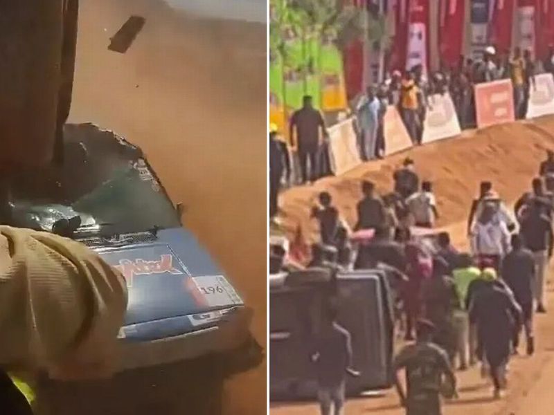 O mașină de curse a derapat în mulțimea de oameni