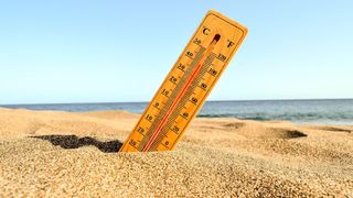 termometru care indica temperatura