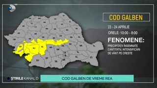 VIDEO-Cod galben de vreme rea în țară. Cât timp este valabil și care sunt zonele vizate