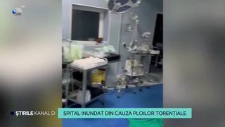VIDEO- Stare de alertă, &icirc;n județul Gorj. Cel mai mare spital din regiune a fost inundat de ploile torențiale