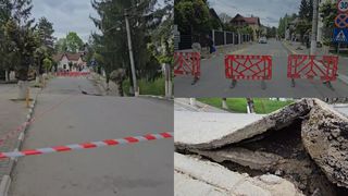 VIDEO: Grădiniță în pericol! Craterul din Slănic Prahova, din ce în ce mai mare: ”Ce vreți să fac? S-au mutat 42 de familii”