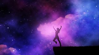 silueta de femeie si stele