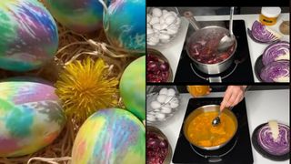 Trucuri vopsit ouă Paște natural