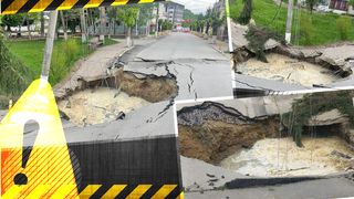 Alertă &icirc;n Slănic Prahova, după ce craterul din asfalt a ajuns să aibă 18 metri ad&acirc;ncime. Ce spun experții: &rdquo;Indicile duc către...&rdquo;