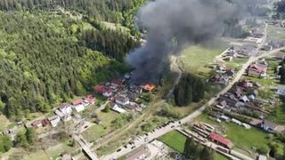 incendiu langa manastirea voronet