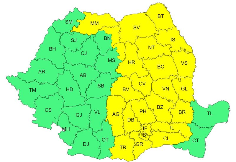 ANM a emis o avertizare COD GALBEN 