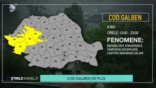 VIDEO- Cod galben de ploi. Meteorologii&nbsp;au emis o nouă atenționare cod galben de instabilitate atmosferică accentuată