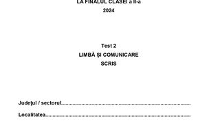 Evaluare Națională 2024 clasa a 2-a pentru Limba Română scris - pag 1