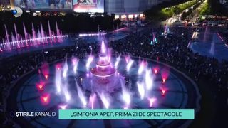 VIDEO &bdquo;Simfonia apei&rdquo;, prima zi de spectacole. F&acirc;nt&acirc;nile din centrul orașului vor oferi showuri vibrante de muzică și culoare