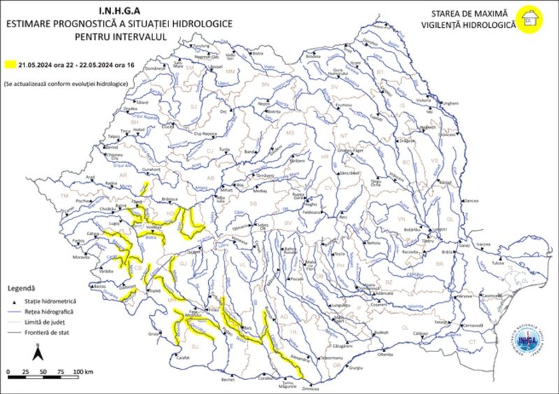cod galben anm, cod galben inundatii, avertizare vreme rea 