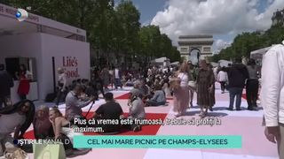 VIDEO Cel mai mare picnic pe Champs - Elysees! Peste patru mii de oameni au participat la acest eveniment