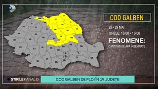 VIDEO Cod galben de ploi pentru 19 județe din Rom&acirc;nia! P&acirc;nă c&acirc;nd este valabil?