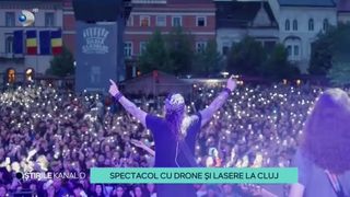 VIDEO Spectacol cu drone și lasere la Cluj! Zeci de mii de oameni au prezenți la eveniment