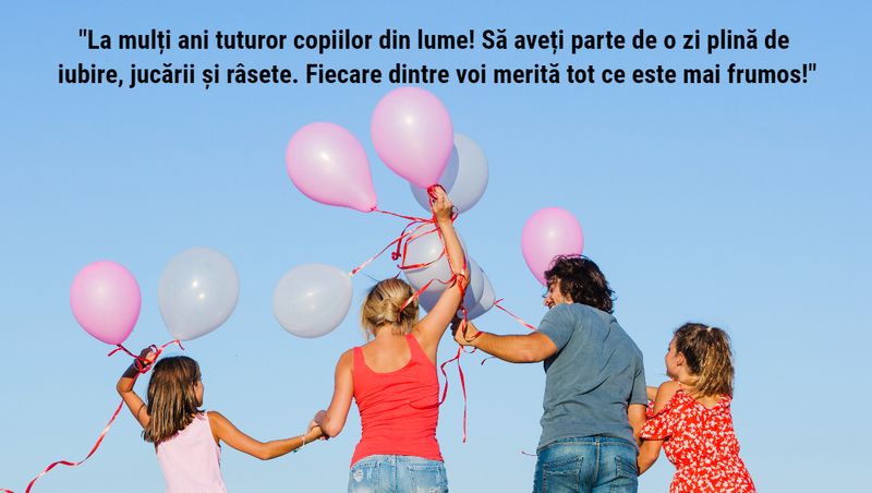 Mesaje de 1 iunie 2024 / Urări și felicitări cu La mulți ani de Ziua Copilului