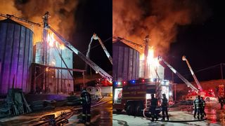 Incendiu de proporții în Vaslui! Au ars 1600 de tone de cereale pentru furaje