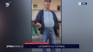 VIDEO La ceartă, cu toporul! Un bătrân a vrut să își facă singur dreptate. Ireal care a fost motivul supărării sale