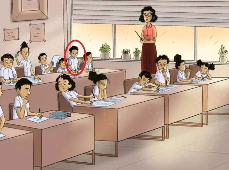 Test IQ. Poți să descoperi elevul care trișează la examen? Doar 2% găsesc rezolvarea