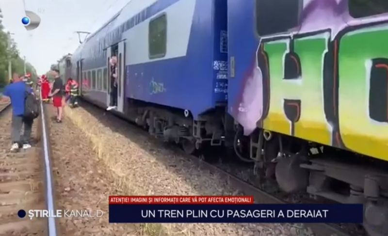 tren deraiat, tren calatori, tren cfr
