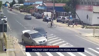 VIDEO Polițist izbit violent, în trafic, de un tânăr de 23 de ani! Care a fost motivul răzbunării?