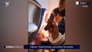 VIDEO Doi bărbați, cu brânza, roșiile și cârnații în avion. Imaginile au ajuns pe tot internetul
