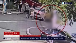 VIDEO Scene greu de imaginat la Iași! Un copil de 11 ani, bătut cu pumnii și picioarele pentru că a stropit un taximetrist