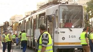 tramvai deraiat, tramvai rupt, accident capitala 