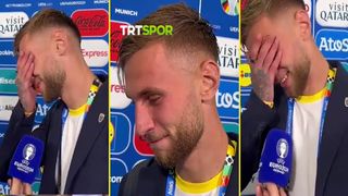 VIDEO Denis Drăguș, în lacrimi când stătea de vorbă cu un jurnalist turc. Ce a spus fotbalistul care a marcat cu Ucraina: "Nu am cuvinte"