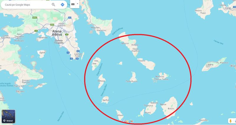 Insulele Ciclade, la sud-est de Atena