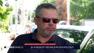 VIDEO O tânără a creat teroare în București.  Și-a mușcat vecinii și pe doi polițiști