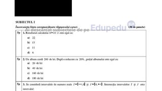 Edu.ro Subiecte Matematică Evaluare Națională 2024 pag 1