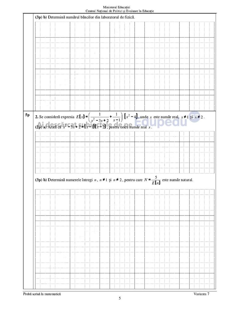 Edu.ro Subiecte Matematică Evaluare Națională 2024 pag 4