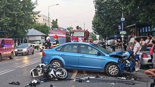 politist lovit, accident teleorman, motocicleta 