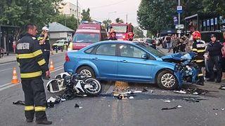 politist lovit, accident teleorman, motocicleta 