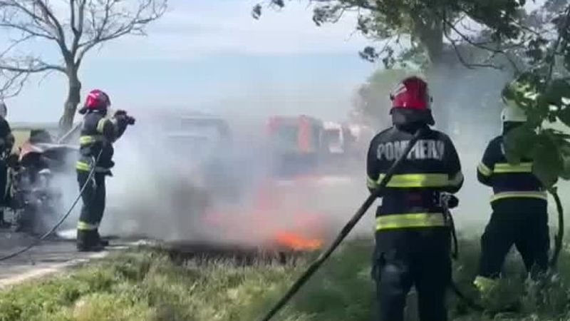 incendiu popesti leordeni, autospeciala pompieri 