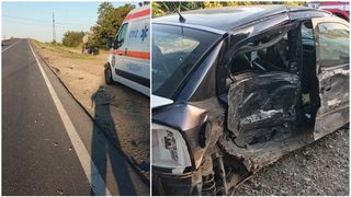 Pompierii militari au intervenit cu 2 echipaje &icirc;n urma accidentului rutier