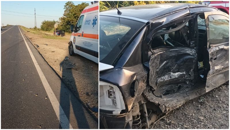 Pompierii militari au intervenit cu 2 echipaje în urma accidentului rutier