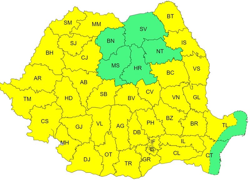 Cod galben de caniculă marți, 9 iulie